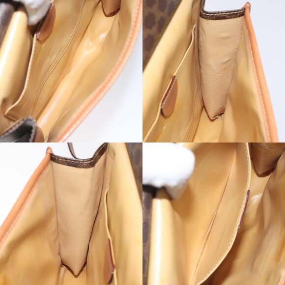 CELINE Macadam Canvas Shoulder Bag Pvc Leather Brown Gold - Picture 12 of 13